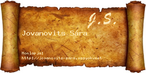 Jovanovits Sára névjegykártya