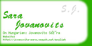 sara jovanovits business card
